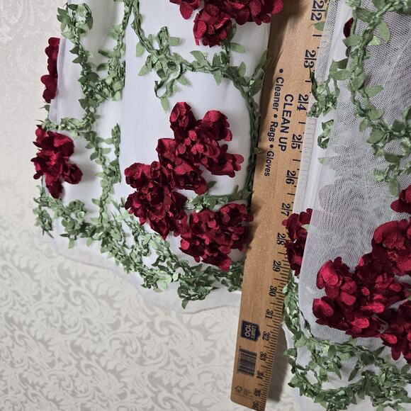 American Princess Dress Cardigan Set sz 7 White Red Green Holiday Ribbon Accents - Picture 14 of 15